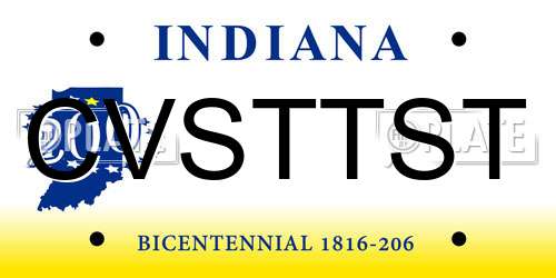CVSTTST Indiana License Plate