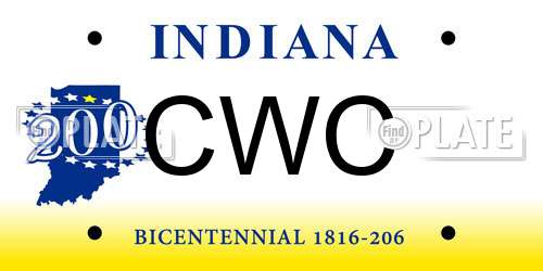 CWC Indiana License Plate
