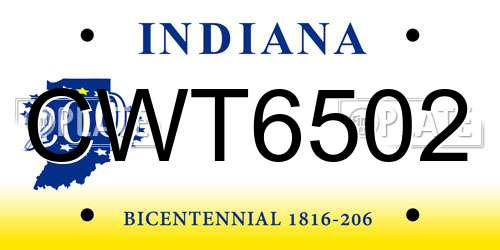 CWT6502 Indiana License Plate
