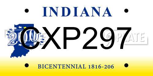 CXP297 Indiana License Plate