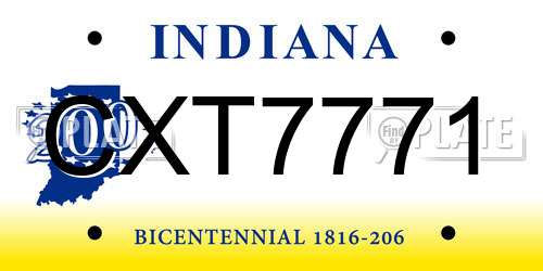 CXT7771 Indiana License Plate