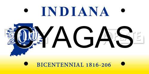 CYAGAS Indiana License Plate