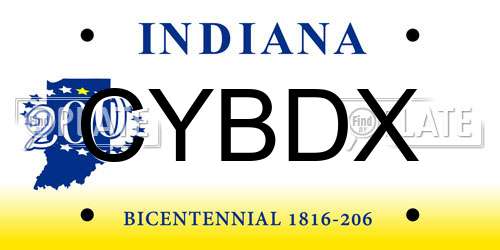 CYBDX Indiana License Plate