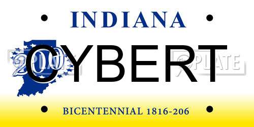 CYBERT Indiana License Plate