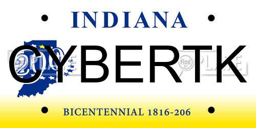 CYBERTK Indiana License Plate