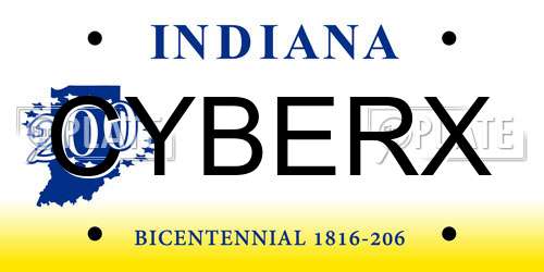 CYBERX Indiana License Plate