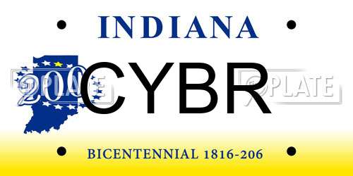CYBR Indiana License Plate