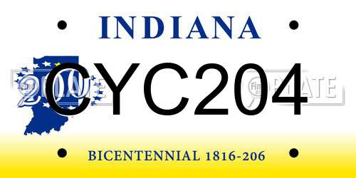 CYC204 Indiana License Plate