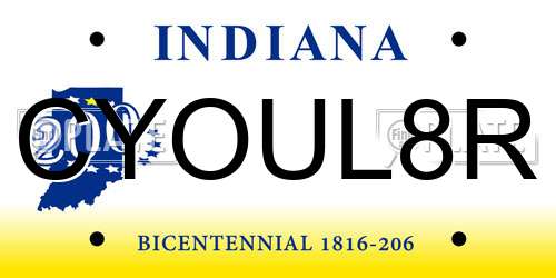 CYOUL8R Indiana License Plate