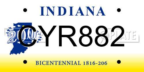 CYR882 Indiana License Plate