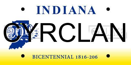 CYRCLAN Indiana License Plate