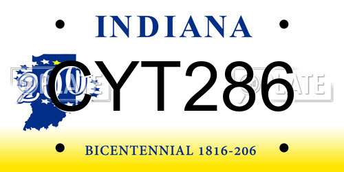CYT286 Indiana License Plate