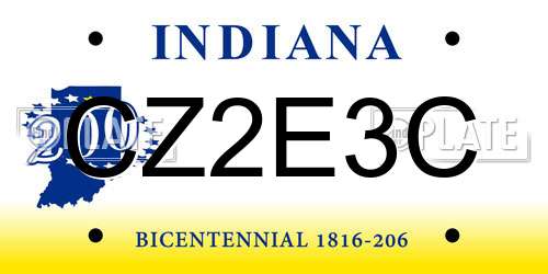 CZ2E3C Indiana License Plate