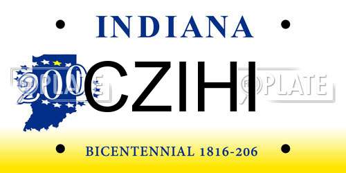 CZIHI Indiana License Plate