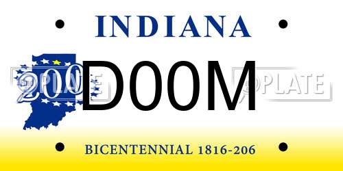 D00M Indiana License Plate