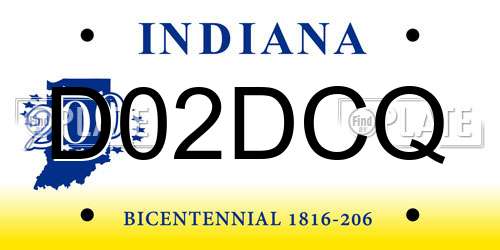 D02DCQ Indiana License Plate
