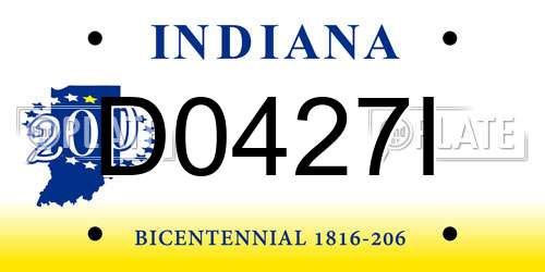 D0427I Indiana License Plate