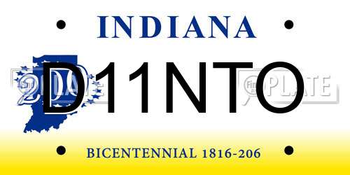 D11NTO Indiana License Plate