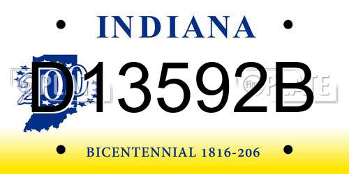 D13592B Indiana License Plate