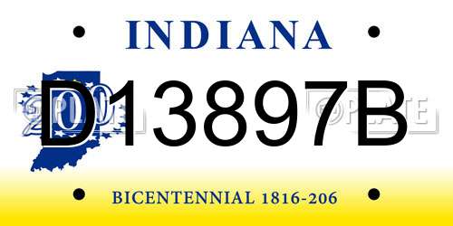 D13897B Indiana License Plate