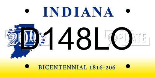 D148LO Indiana License Plate