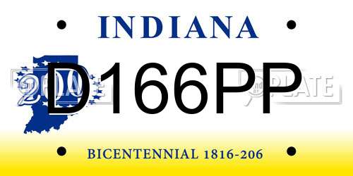D166PP Indiana License Plate