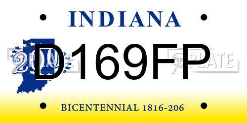 D169FP Indiana License Plate