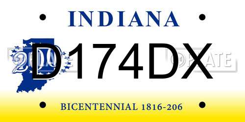 D174DX Indiana License Plate