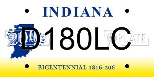 D180LC Indiana License Plate