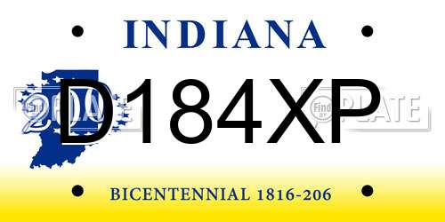 D184XP Indiana License Plate