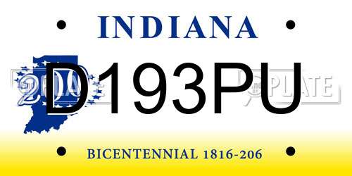 D193PU Indiana License Plate