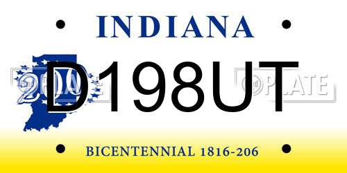 D198UT Indiana License Plate