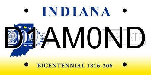 D1AM0ND Indiana License Plate