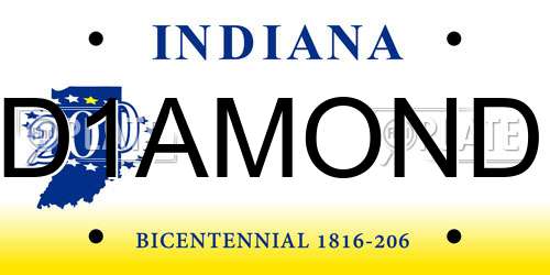 D1AMOND Indiana License Plate
