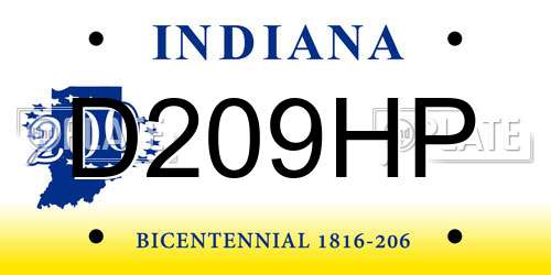 D209HP Indiana License Plate