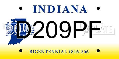 D209PF Indiana License Plate