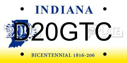 D20GTC Indiana License Plate