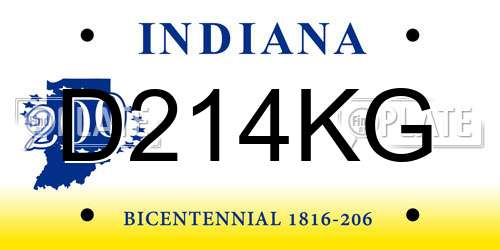 D214KG Indiana License Plate