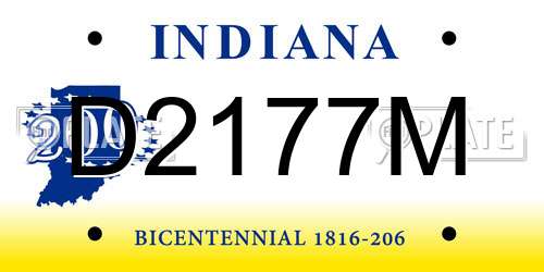 D2177M Indiana License Plate