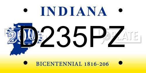 D235PZ Indiana License Plate