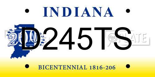 D245TS Indiana License Plate