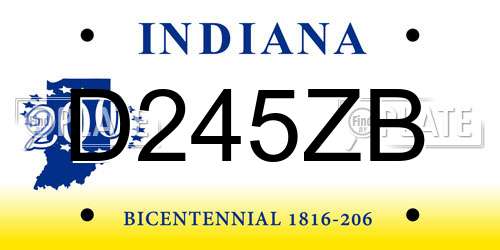 D245ZB Indiana License Plate