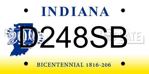 D248SB Indiana License Plate