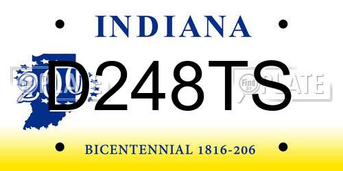 D248TS Indiana License Plate