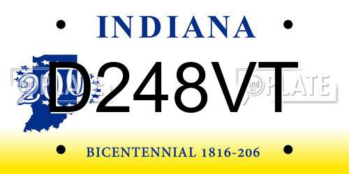 D248VT Indiana License Plate