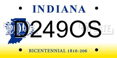 D249OS Indiana License Plate