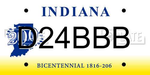 D24BBB Indiana License Plate