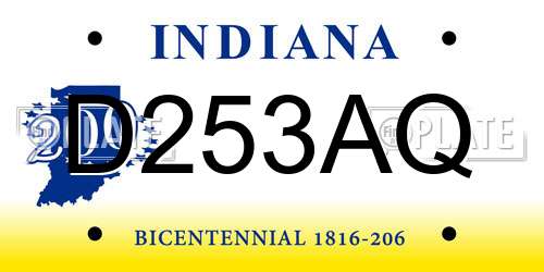 D253AQ Indiana License Plate