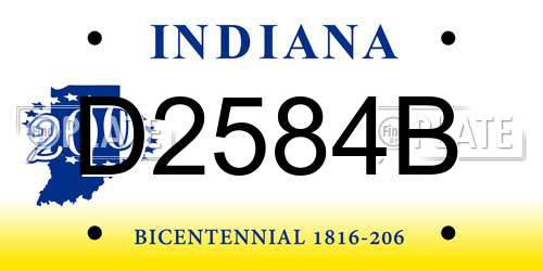 D2584B Indiana License Plate