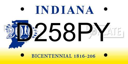 D258PY Indiana License Plate